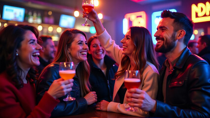 Friends celebrating Dry January with zero-proof drinks