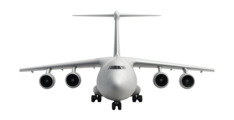 Four-engine heavy transport plane featuring a T-tail and elongated fuselage.