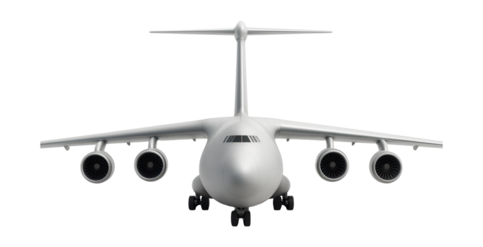 Four-engine heavy transport plane featuring a T-tail and elongated fuselage. - Powered by Adobe