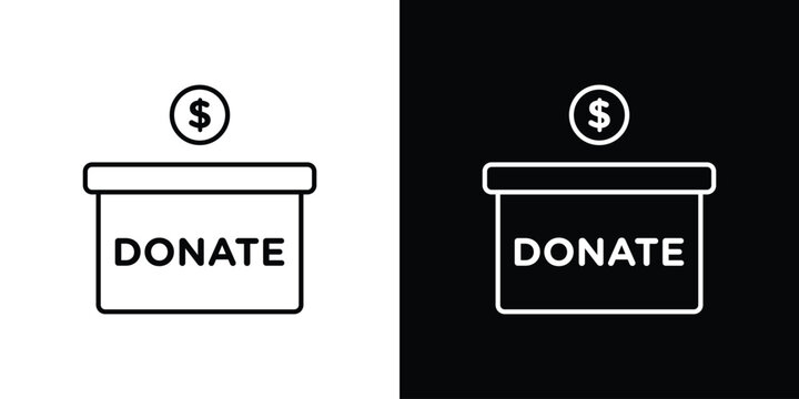 Donation box icons Vector Logo Template Illustration Design