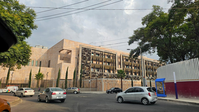 Mexico City, Mexico - Oct 2, 2025: United States Embassy in Mexico with new facilities in CDMX to process Visas and Citizenship applications
