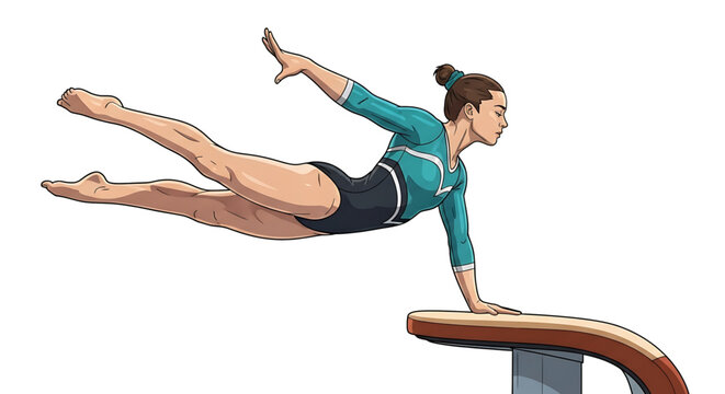 Dynamic Vault: Gymnast performing a handspring vault with style and precision.