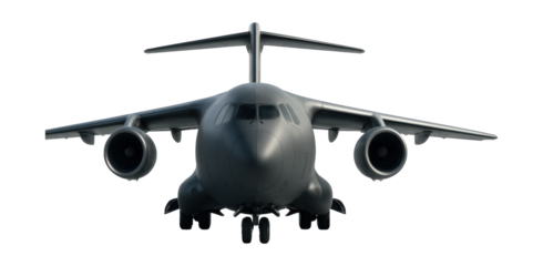 High-tech military transport aircraft featuring composite materials and adjustable wings.
