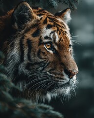 Fototapeta premium Closeup portrait of a siberian tiger face