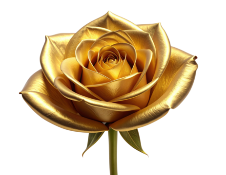 Minimal Gold Rose in Centered Elegant Composition PNG