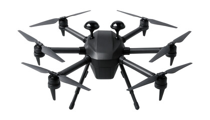 Hexacopter featuring dual GPS antennas mounted on the fuselage.