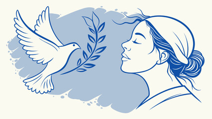 Vector illustration of a glamour lady model with beautiful face, long hair, and fashion design sketch