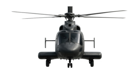 Helicopter featuring a squared tail and extended sponsons for enhanced stability.
