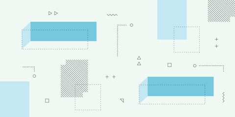 Dynamic Abstract Background with Memphis Retro Hipster Element and Soft Green Flat Color