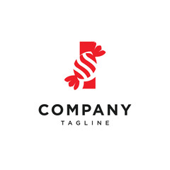 Letter I Candy Logo Icon Vector