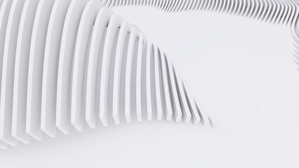 Naklejka premium Abstract Curved Shapes. White Circular Background.