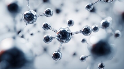 Detailed Visualization of Molecular Structure and Scientific Abstraction Concept