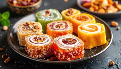Delicious Turkish Delight Assortment: Vibrant Flavors & Traditional Sweets - A Colorful Still Life