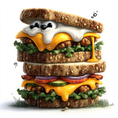 Quirky Sandwich Clipart