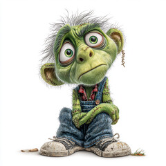 Zombie Character in Whimsical Clipart Style