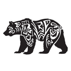 vector illustration of tribal bear