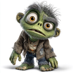 Zombie Character in Whimsical Clipart Style