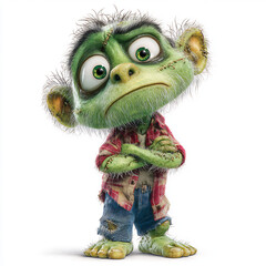 Zombie Character in Whimsical Clipart Style