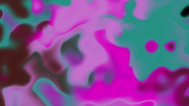 A vibrant abstract digital background featuring smooth, organic swirls of bright pink, teal, and deep maroon. The amorphous shapes and seamless color transitions create a psychedelic and fluid visual 