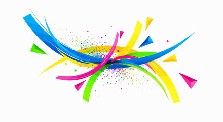 Obraz premium Abstract colorful intersecting lines and shapes.