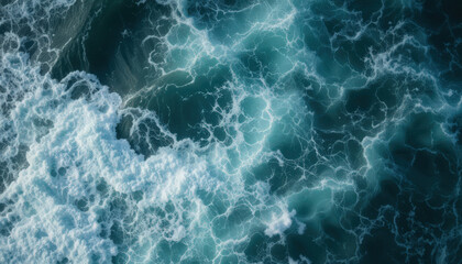 Waves crashing ocean surface aerial photography coastal environment overhead view water dynamics