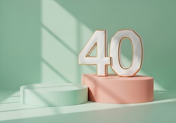 Celebrate forty years with this modern milestone design, perfect for anniversaries, birthdays, or special events with a clean and elegant feel