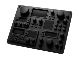 Control panel featuring radio and communication devices.