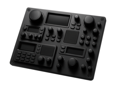 Control panel featuring radio and communication devices.