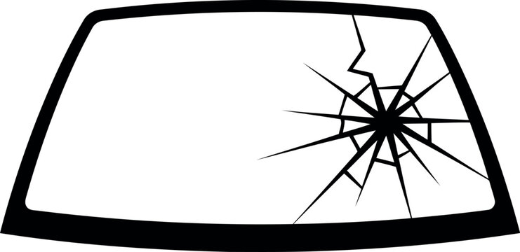 Cracked windshield damage icon Vector
