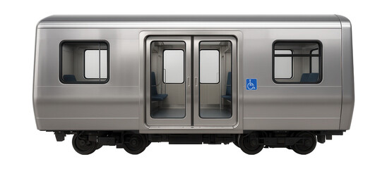 Obraz premium Accessible train car with spacious automatic sliding doors.