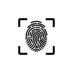 Fingerprint Scan Icon - Biometric Identification and Security Technology.