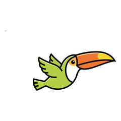 Obraz premium Cartoon Toucan in Flight - A Vibrant and Playful Illustration.