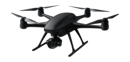 Six-rotor drone with a sleek design for covert missions.