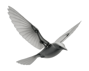 Biomimetic flapping-wing drone with flexible wing joints.