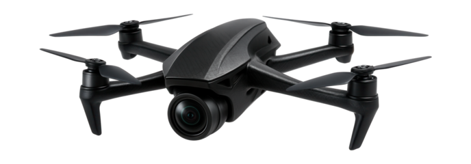 Lightweight drone featuring a carbon-fiber frame and panoramic camera.