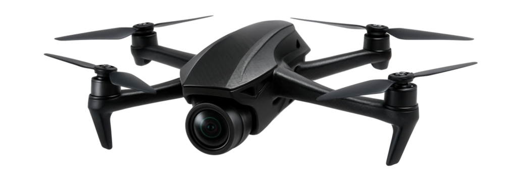 Lightweight drone featuring a carbon-fiber frame and panoramic camera.