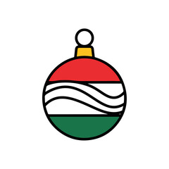 Festive Christmas Ornament with Hungarian Flag Design.