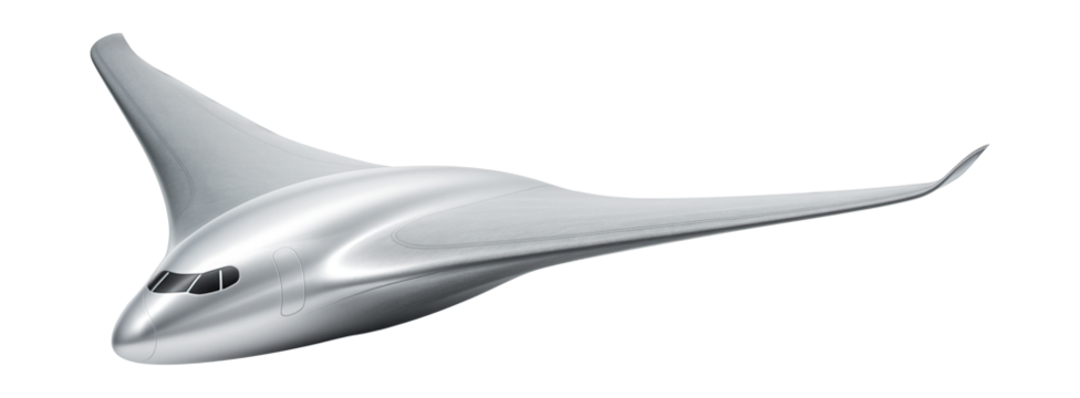 Seamless blended wing design with a smooth transition to the fuselage.
