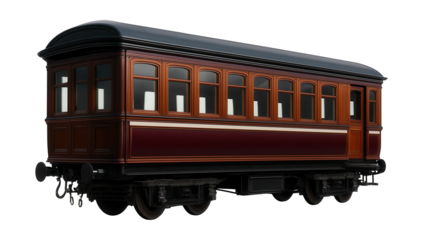 Vintage train carriage featuring traditional window designs and refined wooden accents.
