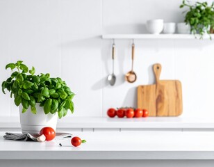 Blurred Kitchen Setting, Maximum White Focus.