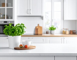 White Counter, Blurred Home Visual Hierarchy.