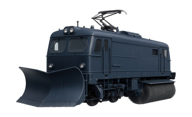 Fototapeta premium Versatile snow removal train with swapable plow and broom attachments.
