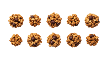 Assorted Nut Clusters in Various Shapes and Sizes.