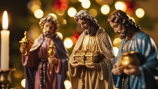 Three wise men christmas nativity scene holiday celebration religious christianity festive season decor - Powered by Adobe