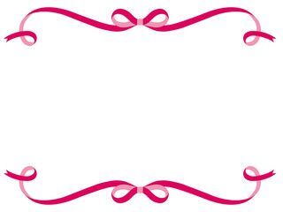 赤いリボンのフレーム。かわいい、ベクター、飾り枠