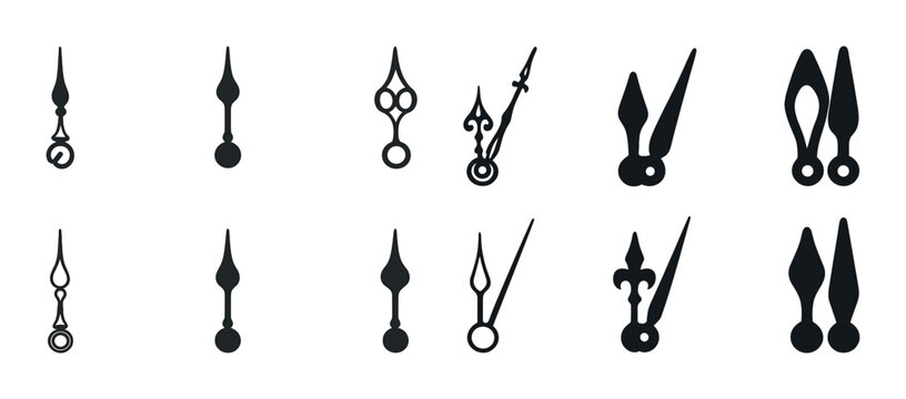 Vintage clock hands collection: diverse designs and styles