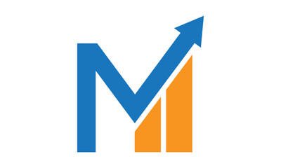Modern Letter M finance logo