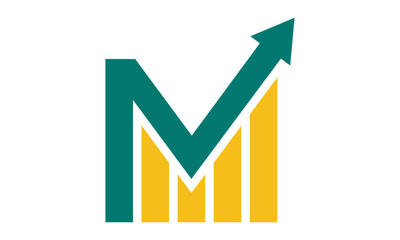 Modern Letter M finance logo