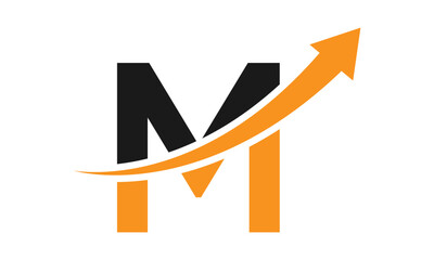 Modern Letter M finance logo