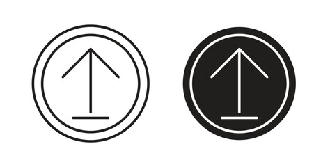 Upload arrow icon line and filled style suitable for web and mobile application